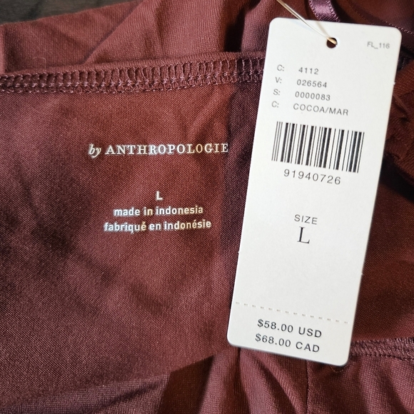 By Anthropologie Women's Tailored Tied Halter Top, LARGE, Cocoa Brown - Picture 8 of 8